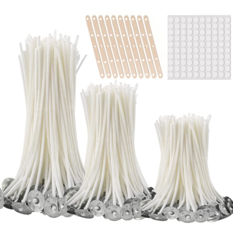 Cotton Wick Pre Tabbed - 100 Stück rauchfreie Kerzendochte, 2,5–20 cm,