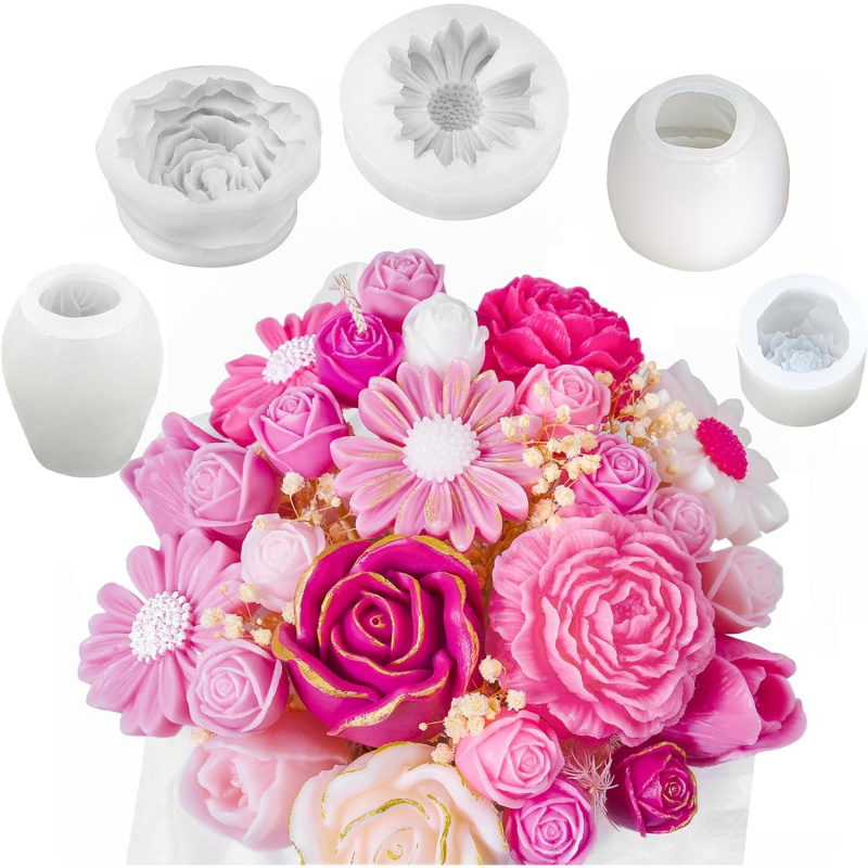 5-teiliges Blumen-Kerzenformen – Candle Making Kit Bewertung und Preis